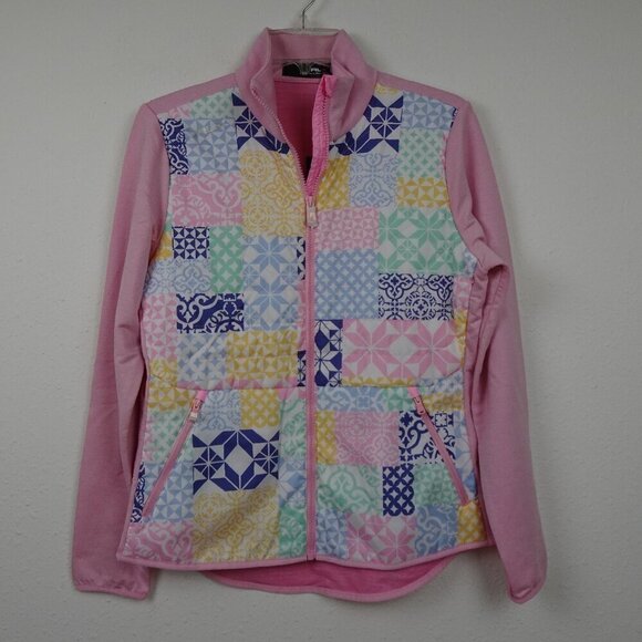 RLX Ralph Lauren Jacket Women's Size S Pink Golf Full Zip Lightweight Patchwork - Picture 1 of 10